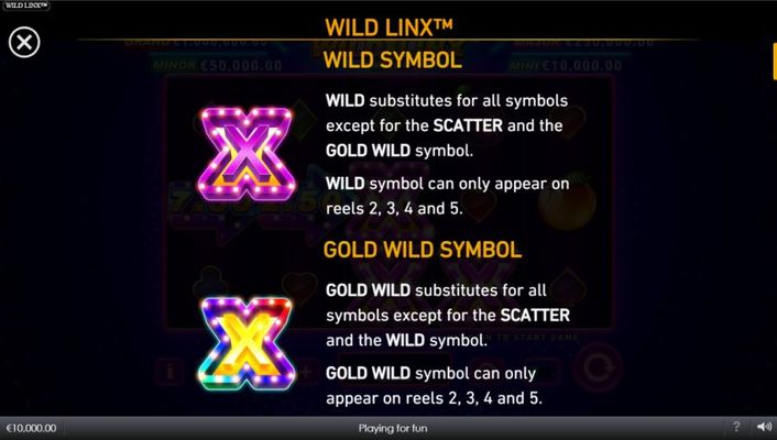 Wild Linx :: Wild Symbol Rules