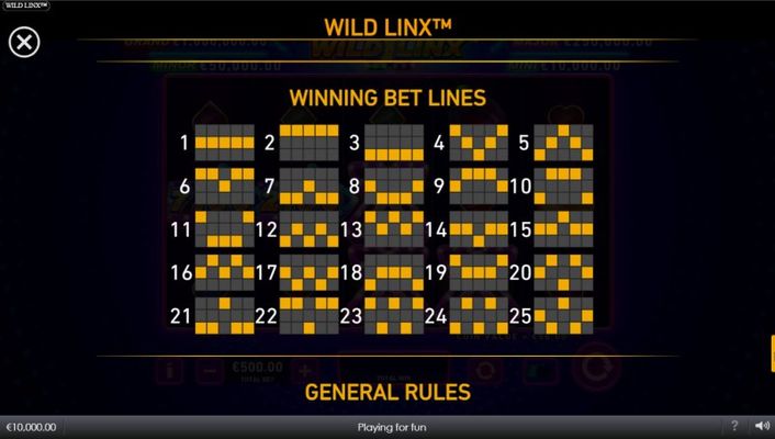 Wild Linx :: Paylines 1-25