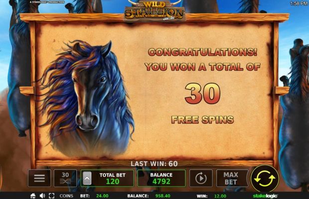 30 Free Spins Awarded