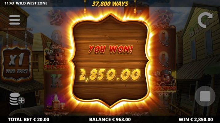 Total free spins payout