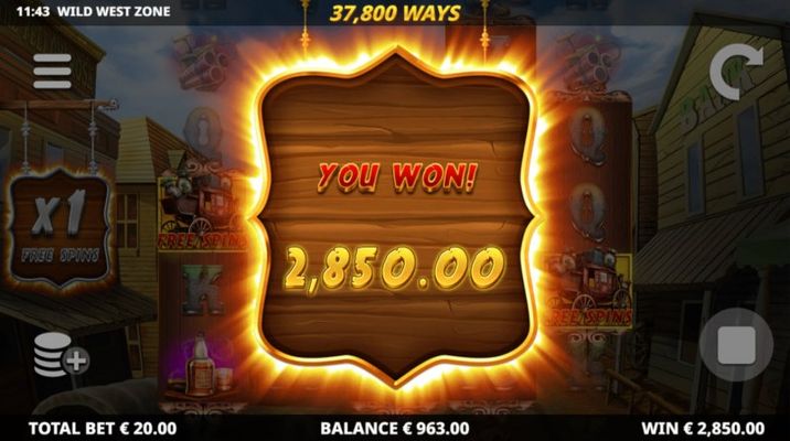 Total free spins payout