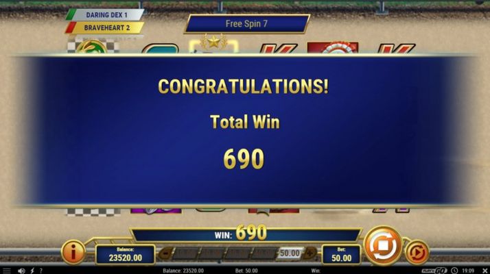 Total free spins payout