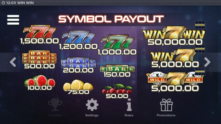 Paytable