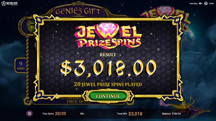 Total free spins payout