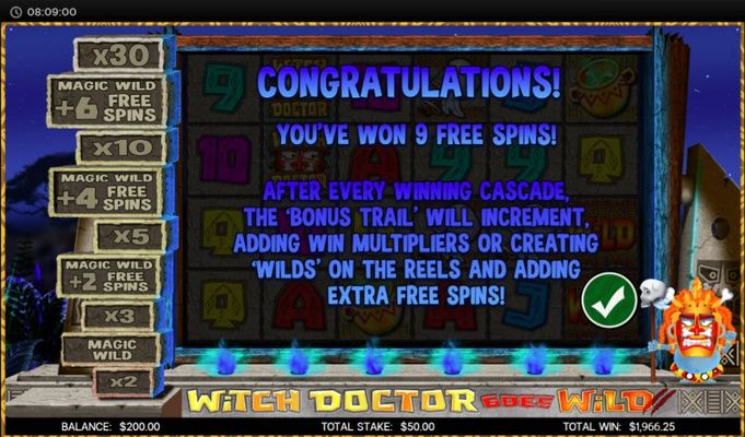 10 Free Spins Awarded