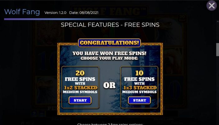 Wolf Fang :: Free Spin Feature Rules