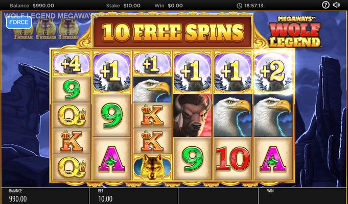 Free spins awarded for each scatter symbol