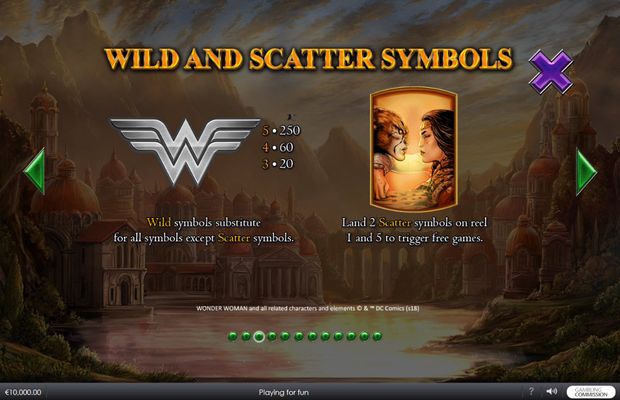 Wonder Woman :: Wild and scatter symbol rules