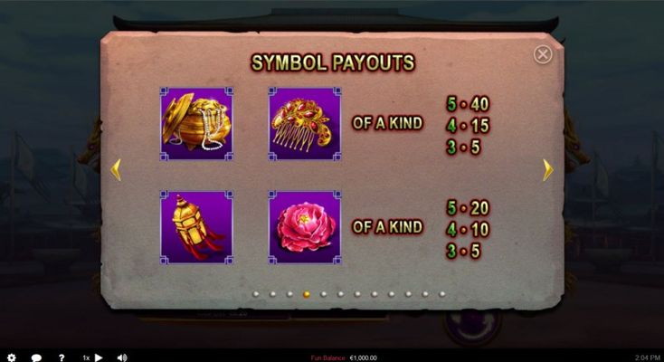 Paytable - Low Value Symbols