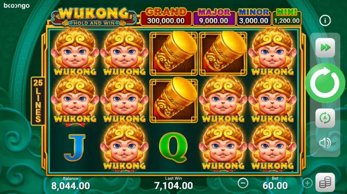 Wukong Hold and Win :: Wild stacks triggers multiple winning pay lines