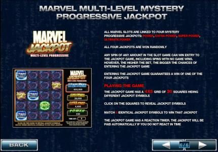 marvel multi-level mystery progressive jackpot