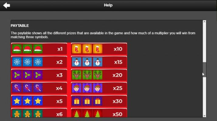 Paytable - Low Value Symbols