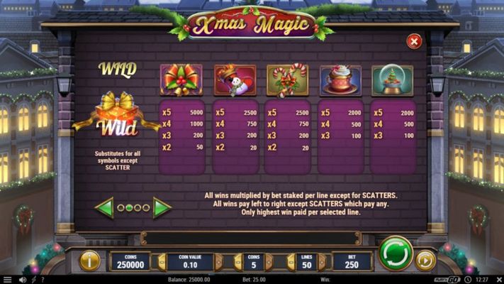 Xmas Magic :: Paytable - High Value Symbols