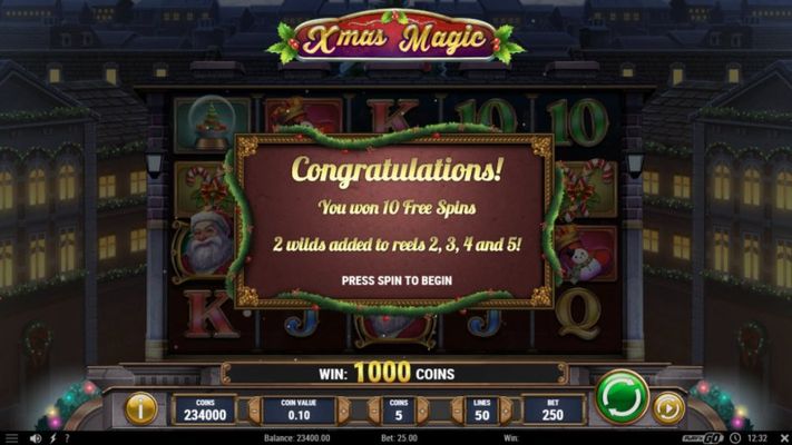 10 Free Spins Awarded