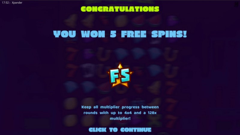 Xpander :: 5 free spins awarded