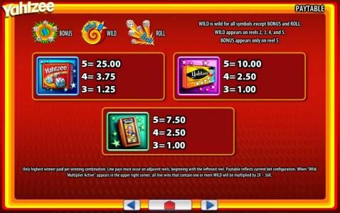 High value slot game symbols paytable