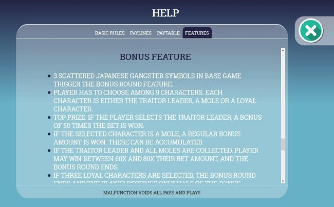 Bonus Feature Game Rules