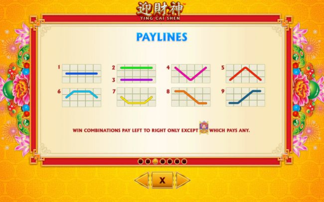 Paylines 1-9