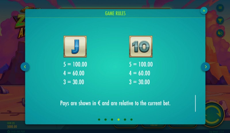 Low Value Symbols Paytable 2