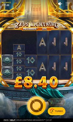 Winning symbol combinations are removed and new symbols drop in place