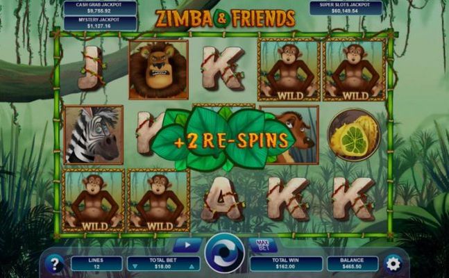 Monkey wild feature will award 1 to 6 re-spins.