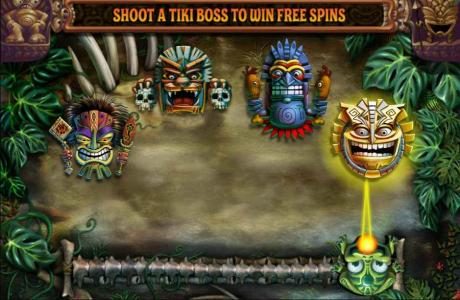 Shoot a Tiki Boss to win free spins.