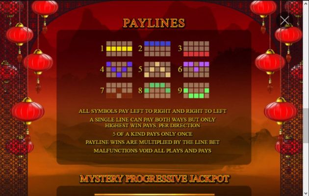 Paylines 1-9