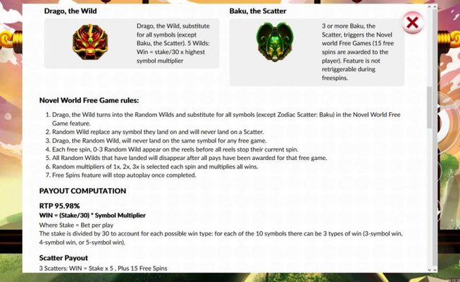 Zodiac :: Wild and Scatter Rules