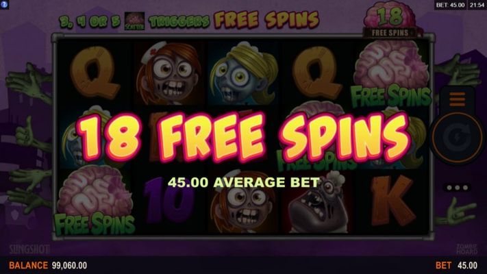 18 Free Spins Awarded