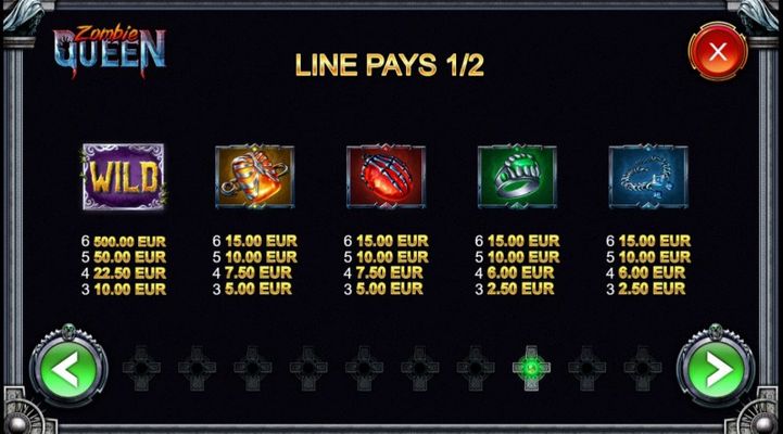 Zombie Queen :: Paytable - High Value Symbols