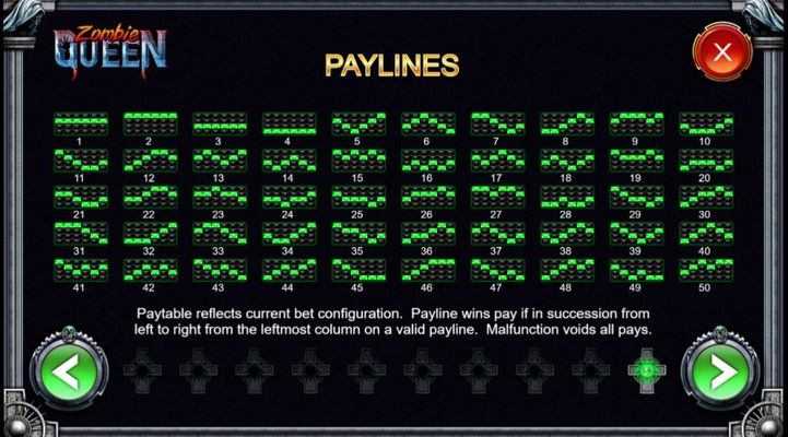 Paylines 1-50