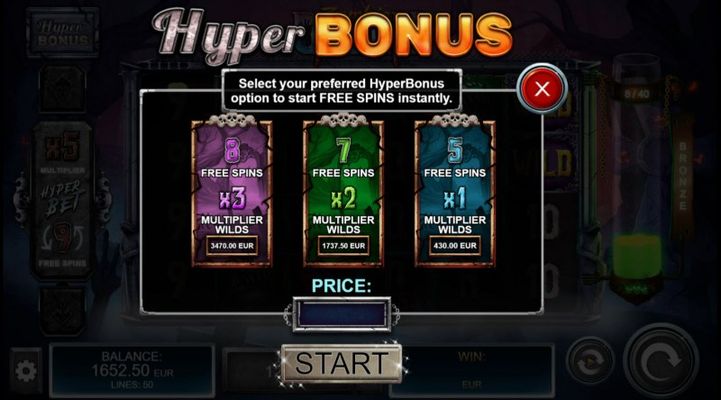 Optional Hyper Bonus is available for an additional wager