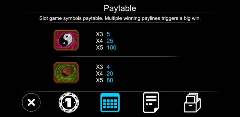 Paytable - Low Value Symbols