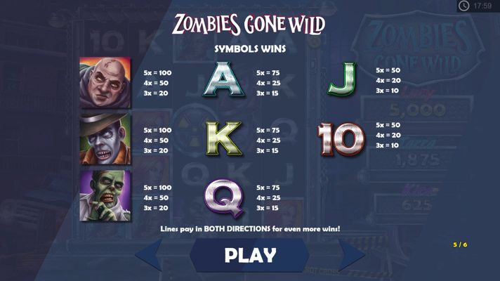 Zombies Gone Wild :: Low Value Symbols