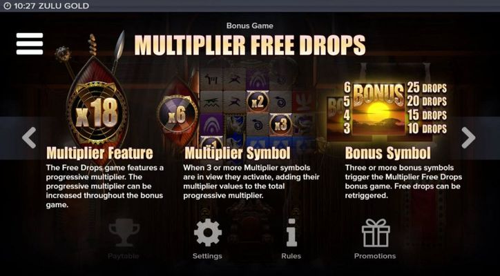 Zulu Gold :: Multiplier Free Drops